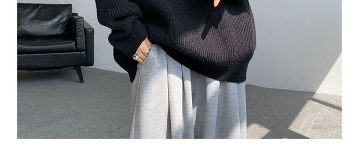 Sweater Men's Turtleneck Versatile Trendy Brand Couple Autumn And Winter Loose Lazy Knitted Sweater Zipper Thread Jacket Casual_voghion.com