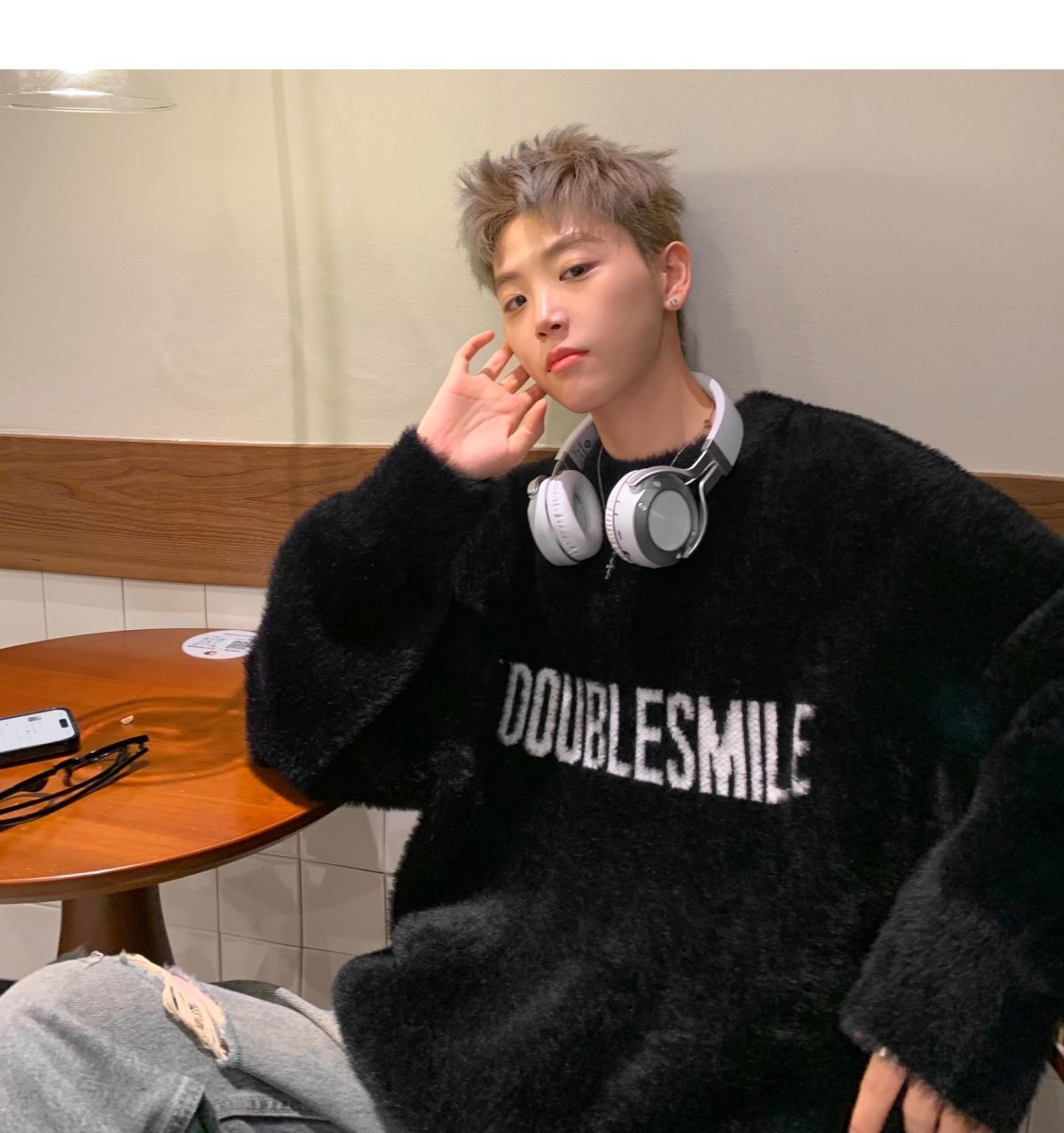 Pull en mohair américain épais tricoté, style Hong Kong, marque tendance, pull ample et polyvalent pour couple, chaud et confortable._voghion.com