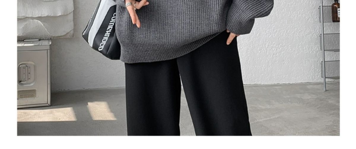 Sweater Men's Turtleneck Versatile Trendy Brand Couple Autumn And Winter Loose Lazy Knitted Sweater Zipper Thread Jacket Casual_voghion.com