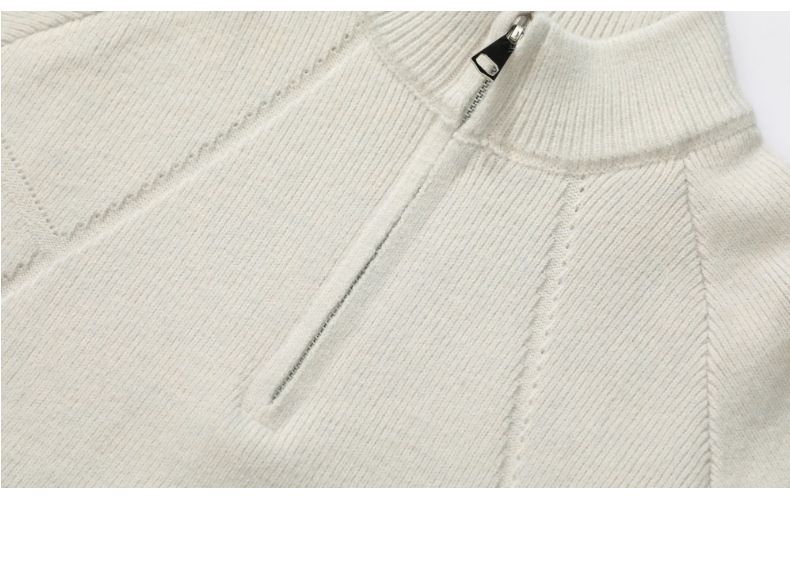 Turtleneck Zipper Sweater Autumn And Winter Coat 2025 New Loose Stand-up Collar Couple Solid Color Knitted Sweater Casual Trend_voghion.com