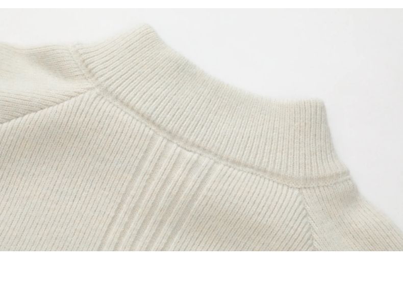 Turtleneck Zipper Sweater Autumn And Winter Coat 2025 New Loose Stand-up Collar Couple Solid Color Knitted Sweater Casual Trend_voghion.com