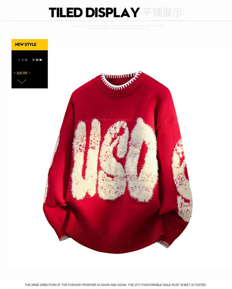 Suéter informal de talla grande para adolescentes, estilo otoño e invierno, nuevo estilo holgado, tejido de punto americano._voghion.com