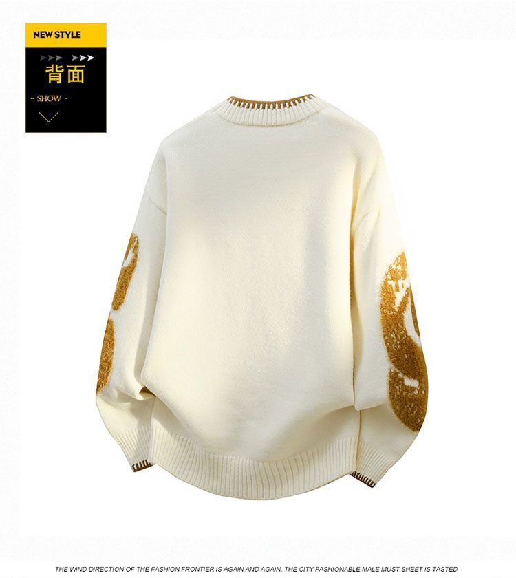 Suéter informal de talla grande para adolescentes, estilo otoño e invierno, nuevo estilo holgado, tejido de punto americano._voghion.com