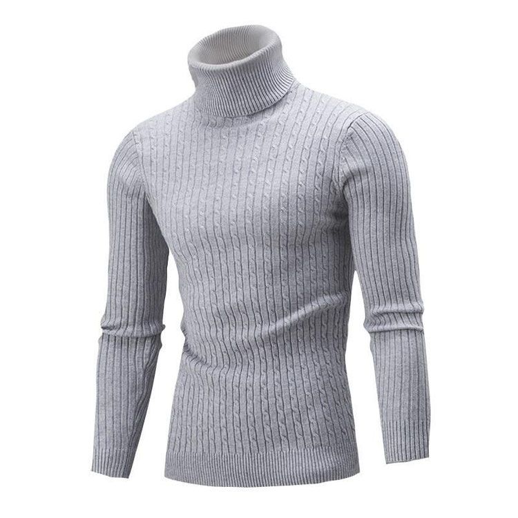 Col roulé surdimensionné pour homme, tricot grande taille_voghion.com