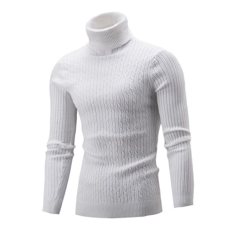 Col roulé surdimensionné pour homme, tricot grande taille_voghion.com