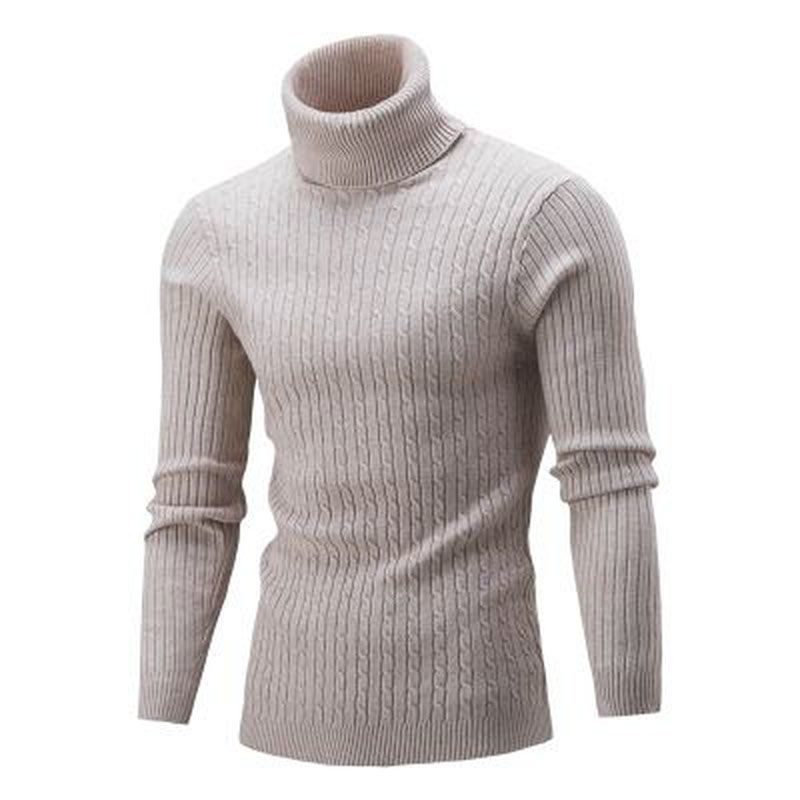 Col roulé surdimensionné pour homme, tricot grande taille_voghion.com
