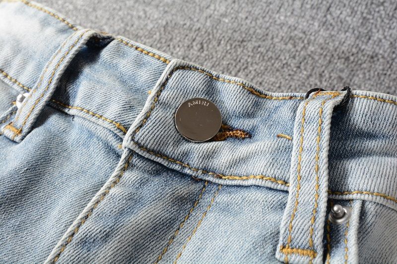 Tide Brand Hot Drilling Hole Patch Design Sense High Street Washed Slim Fit Small Feet Jeans Men's Jeans_voghion.com